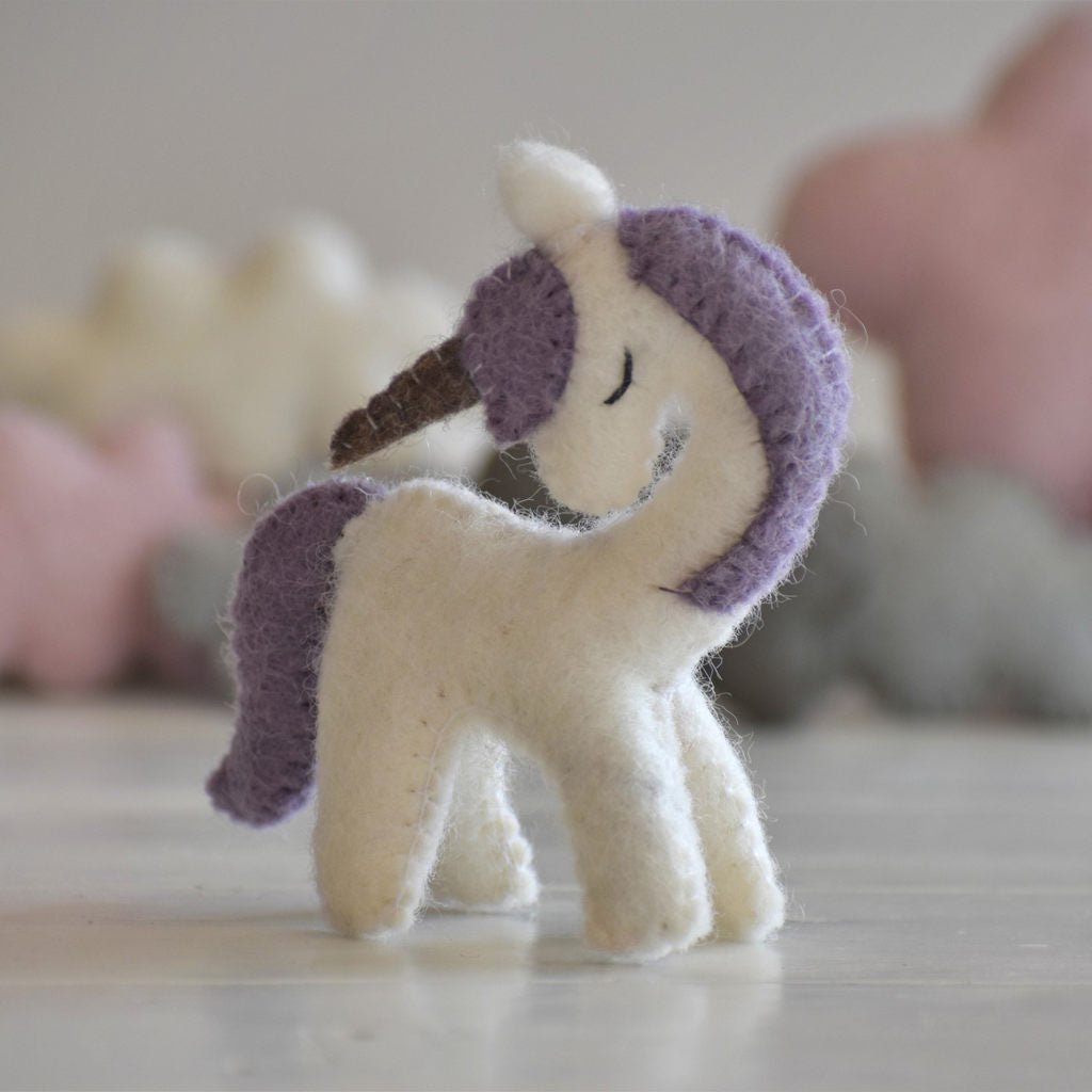 Felt Unicorn Decoration - Purple - Tik Tak Design Co.