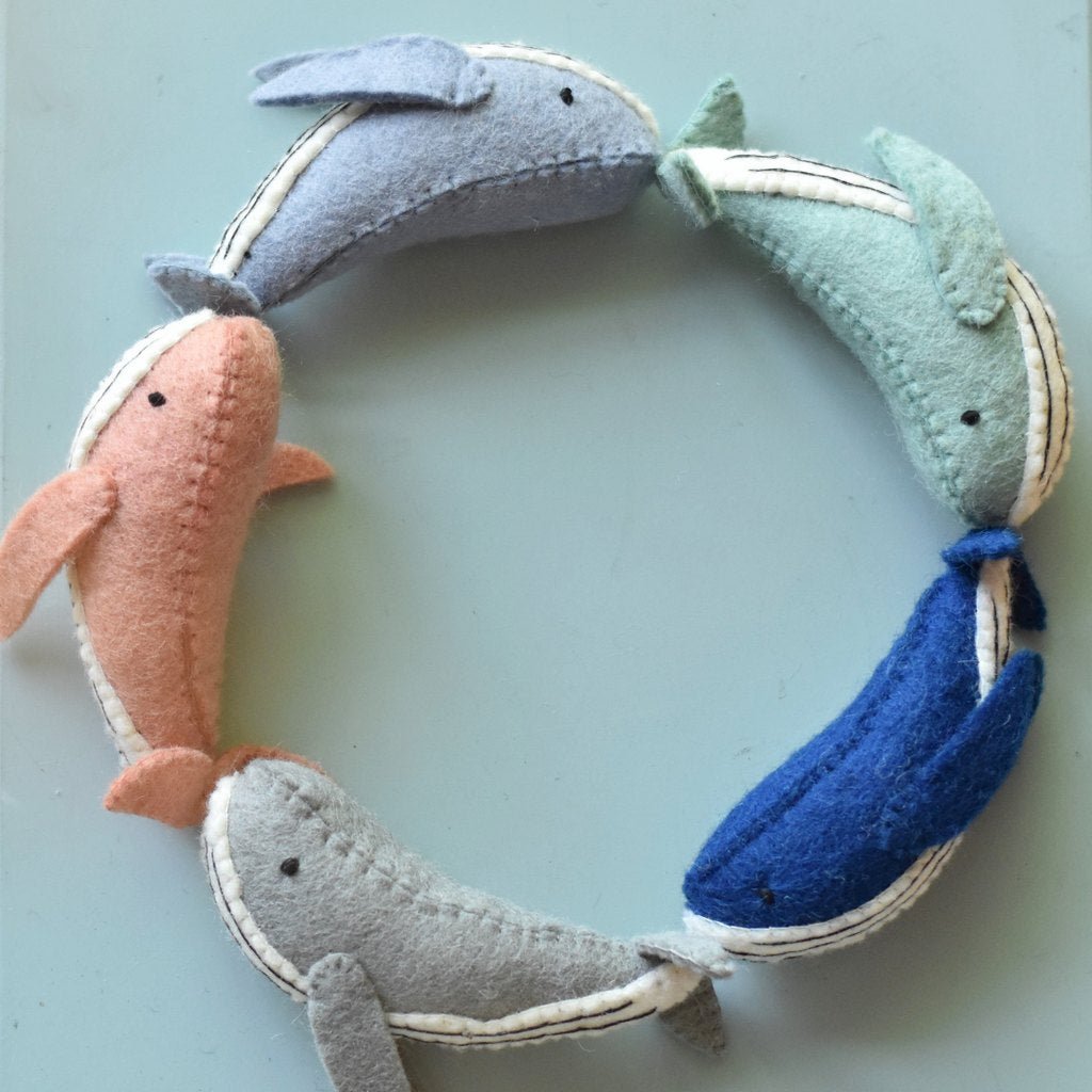 Felt Whale Ornament - Dove Grey - Tik Tak Design Co.