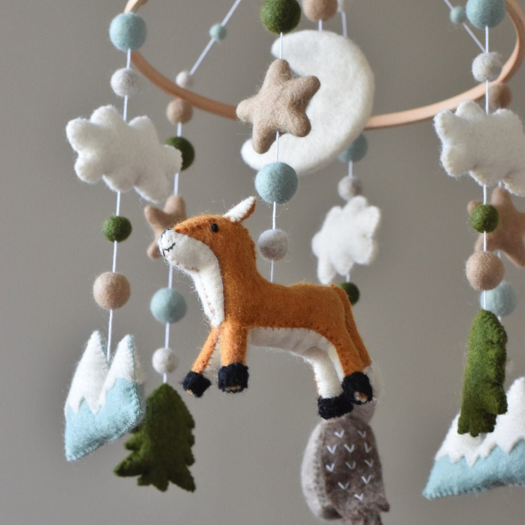 Fox and Owl Baby Mobile - Tik Tak Design Co.