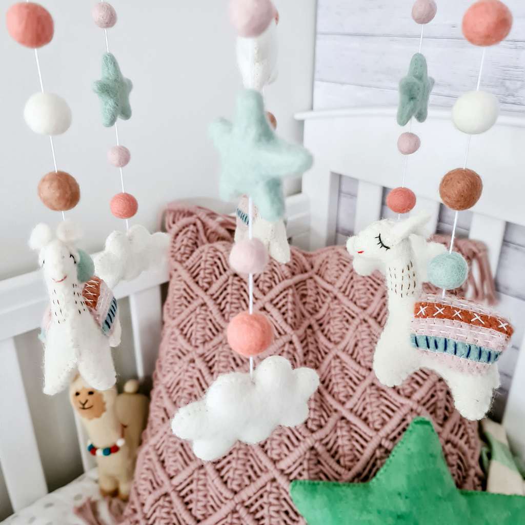 Free Spirit Llama Baby Mobile - Tik Tak Design Co.