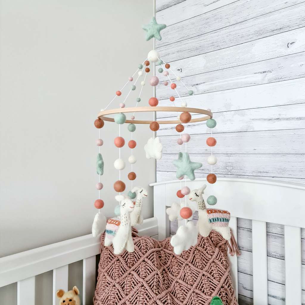 Free Spirit Llama Baby Mobile - Tik Tak Design Co.