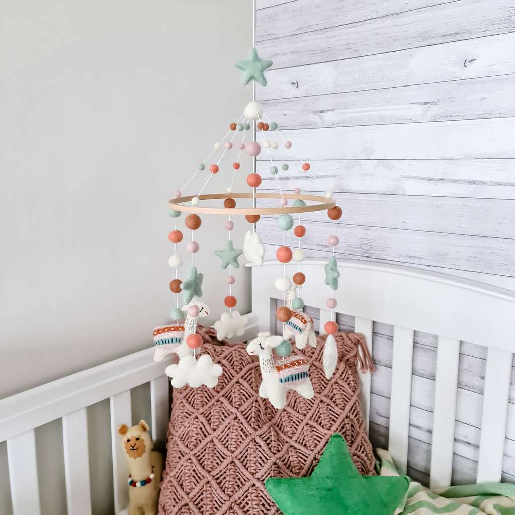 Free Spirit Llama Baby Mobile - Tik Tak Design Co.