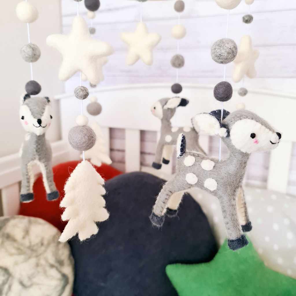 Grey Deer Forest Mobile - Tik Tak Design Co.