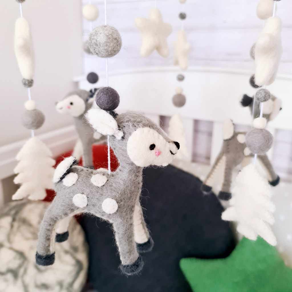 Grey Deer Forest Mobile - Tik Tak Design Co.