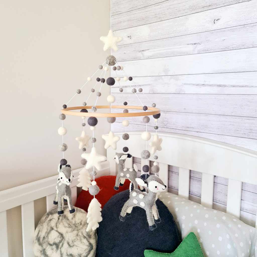 Grey Deer Forest Mobile - Tik Tak Design Co.
