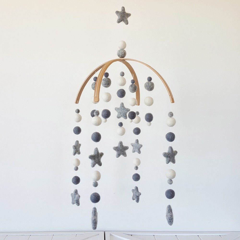 Grey &amp; White Baby Mobile - Tik Tak Design Co.