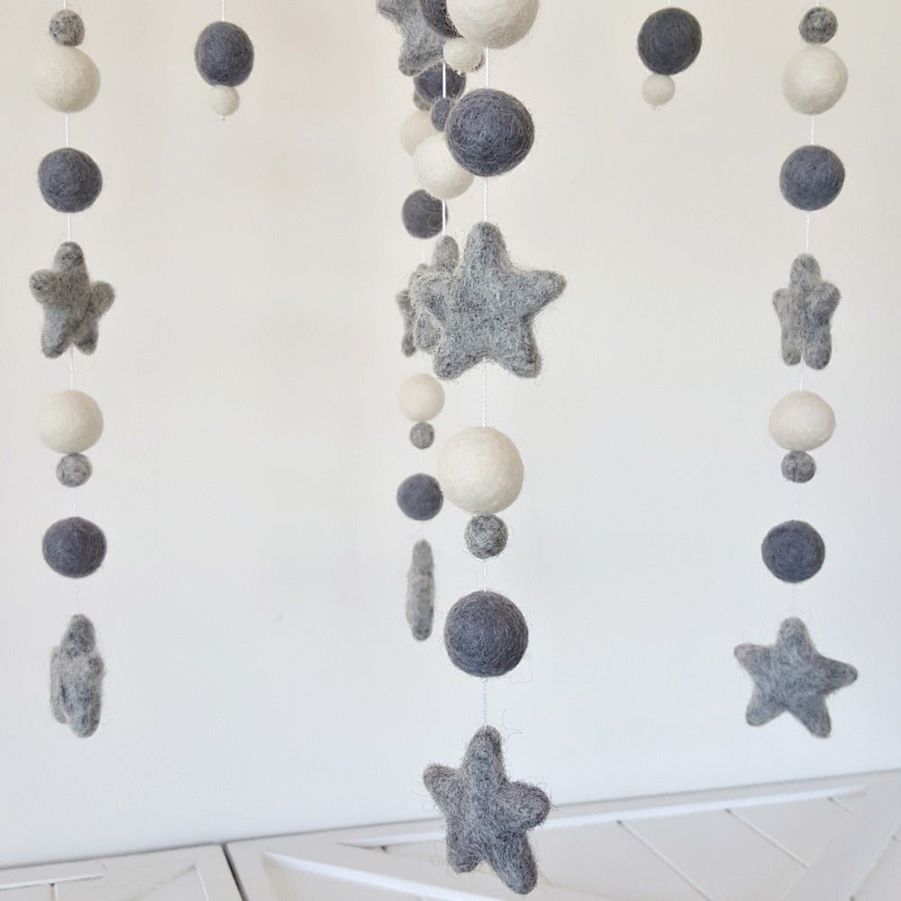 Grey &amp; White Baby Mobile - Tik Tak Design Co.