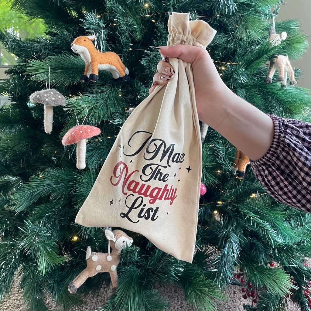 I Made the Naughty List Reusable Gift Bags - Tik Tak Design Co.