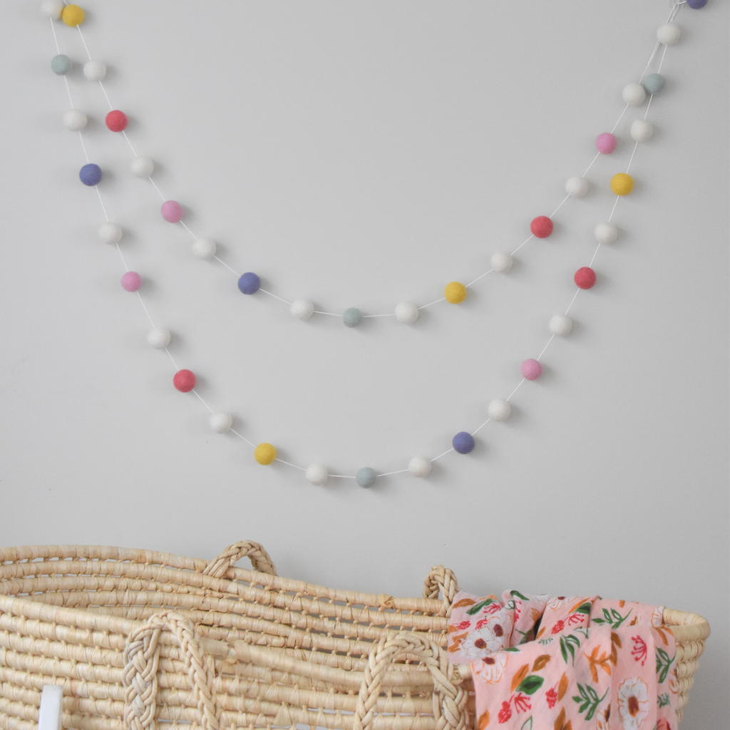 Lollipop Felt Ball Garland - Tik Tak Design Co.