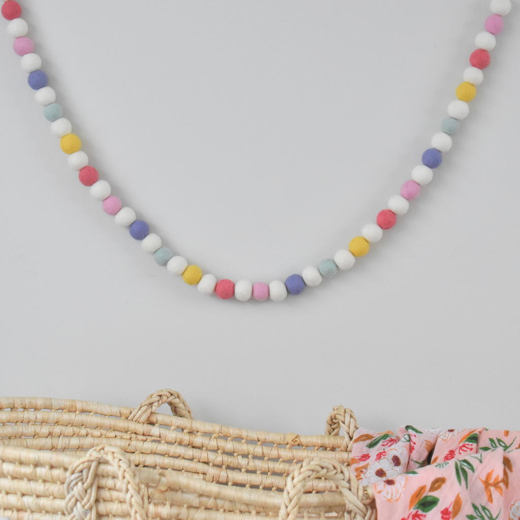 Lollipop Felt Ball Garland - Tik Tak Design Co.
