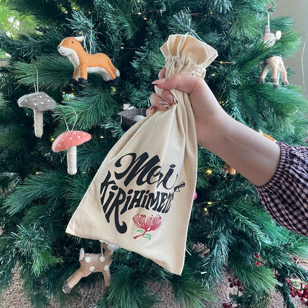 Meri Kirihimete Reusable Gift Bags - Tik Tak Design Co.