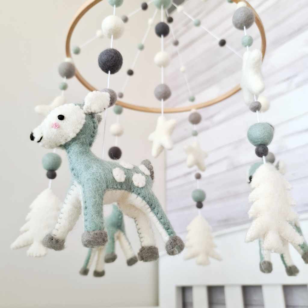 Mint Deer Forest Mobile - Tik Tak Design Co.