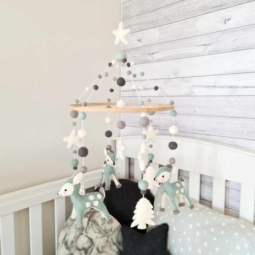 Mint Deer Forest Mobile - Tik Tak Design Co.