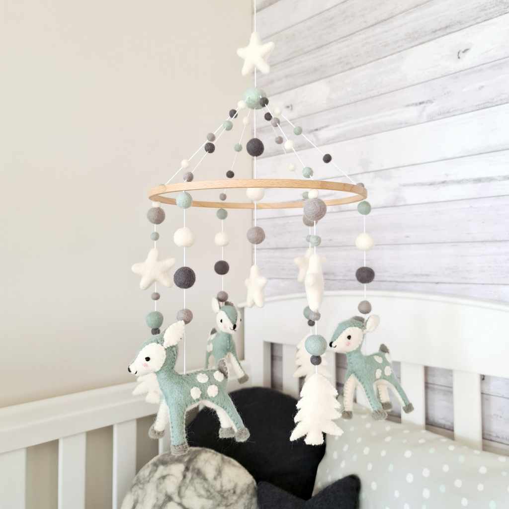 Mint Deer Forest Mobile - Tik Tak Design Co.