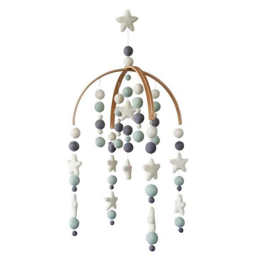 Mint, Grey &amp; White Baby Mobile - Tik Tak Design Co.