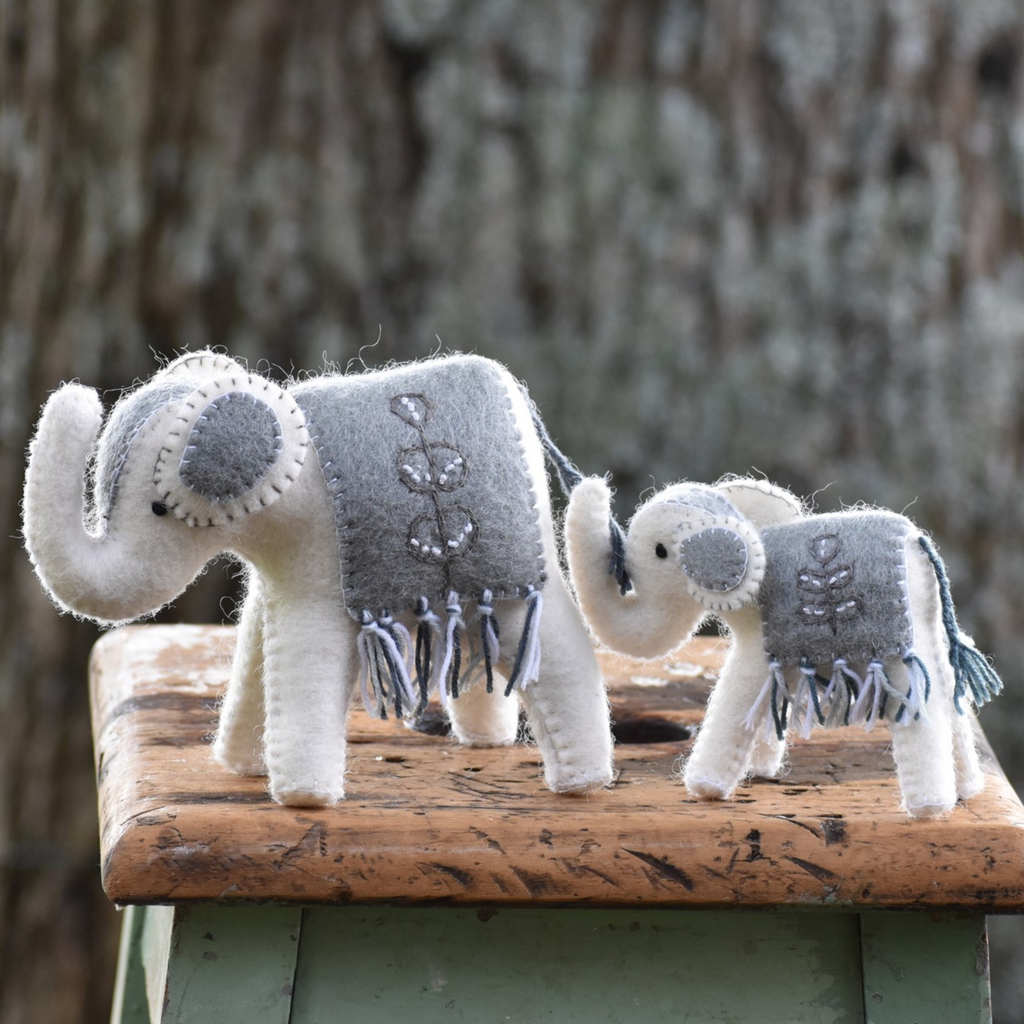 Mum and Bub Elephants - Grey - Tik Tak Design Co.