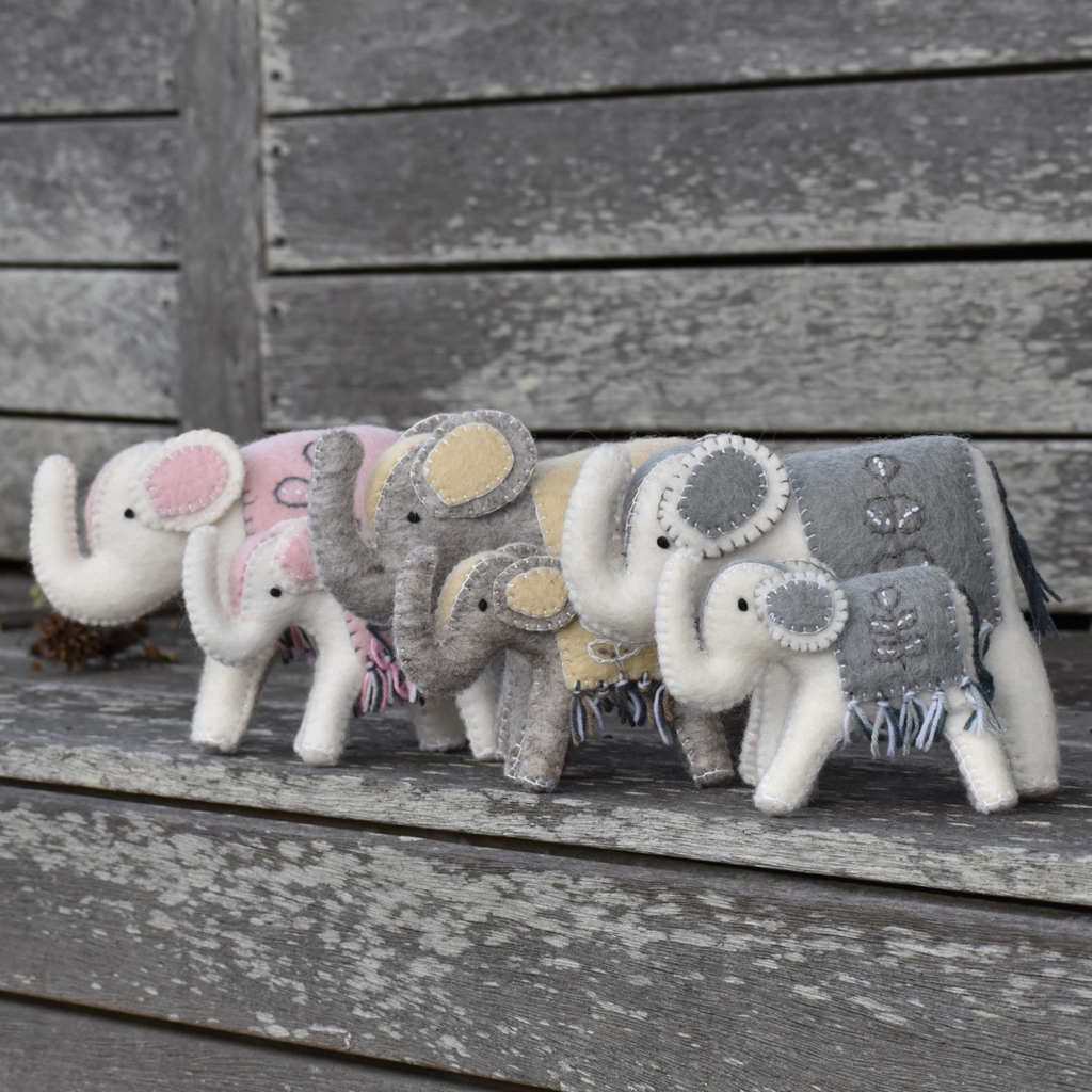 Mum and Bub Elephants - Pink - Tik Tak Design Co.
