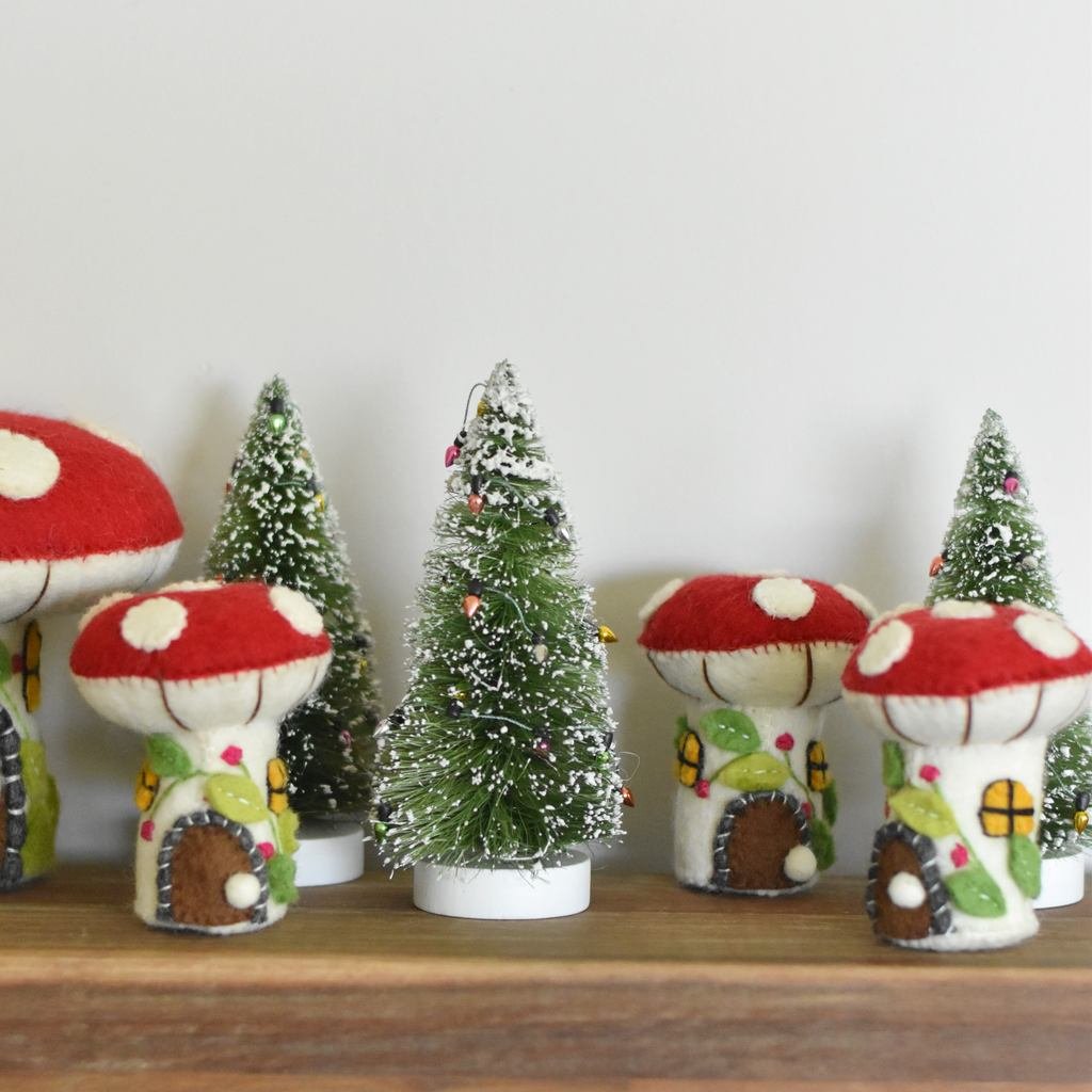 Felt Mushroom Christmas decor - Small - Tik Tak Design Co.