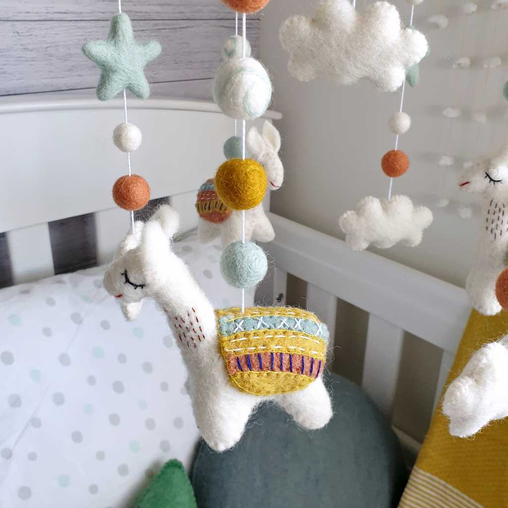 Mustard &amp; Mint Llama Animal Mobile - Tik Tak Design Co.