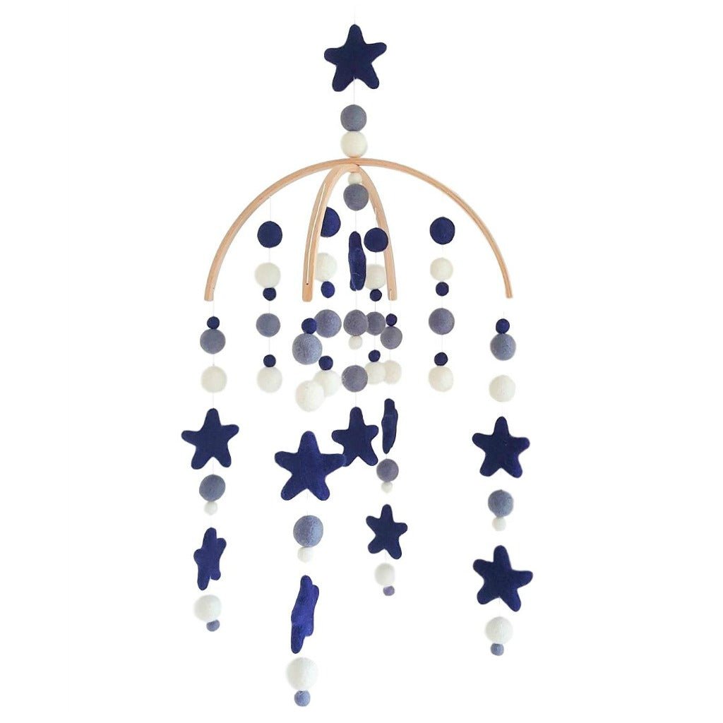 Navy Stars Baby Mobile - Tik Tak Design Co.