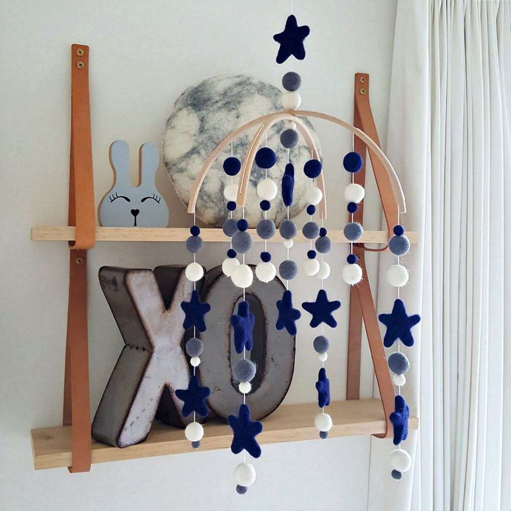 Navy Stars Baby Mobile - Tik Tak Design Co.