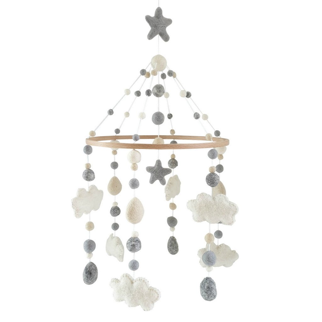 Neutral Clouds Baby Mobile - Tik Tak Design Co.