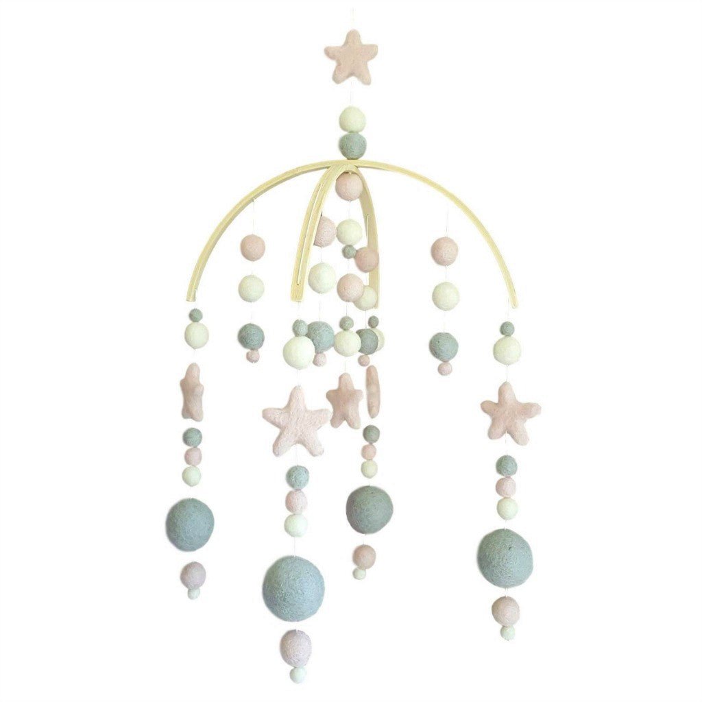 Pink &amp; Grey Baby Mobile - Tik Tak Design Co.