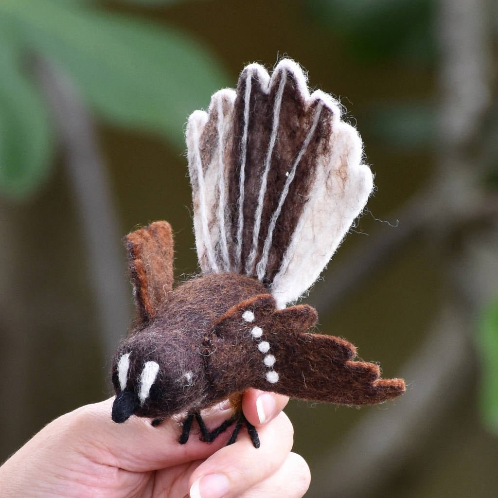 Pīwakawaka NZ Native Bird - Hand Felted - Tik Tak Design Co.