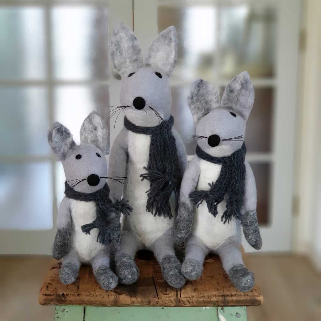 Silver Fox Felt Animal - Tik Tak Design Co.