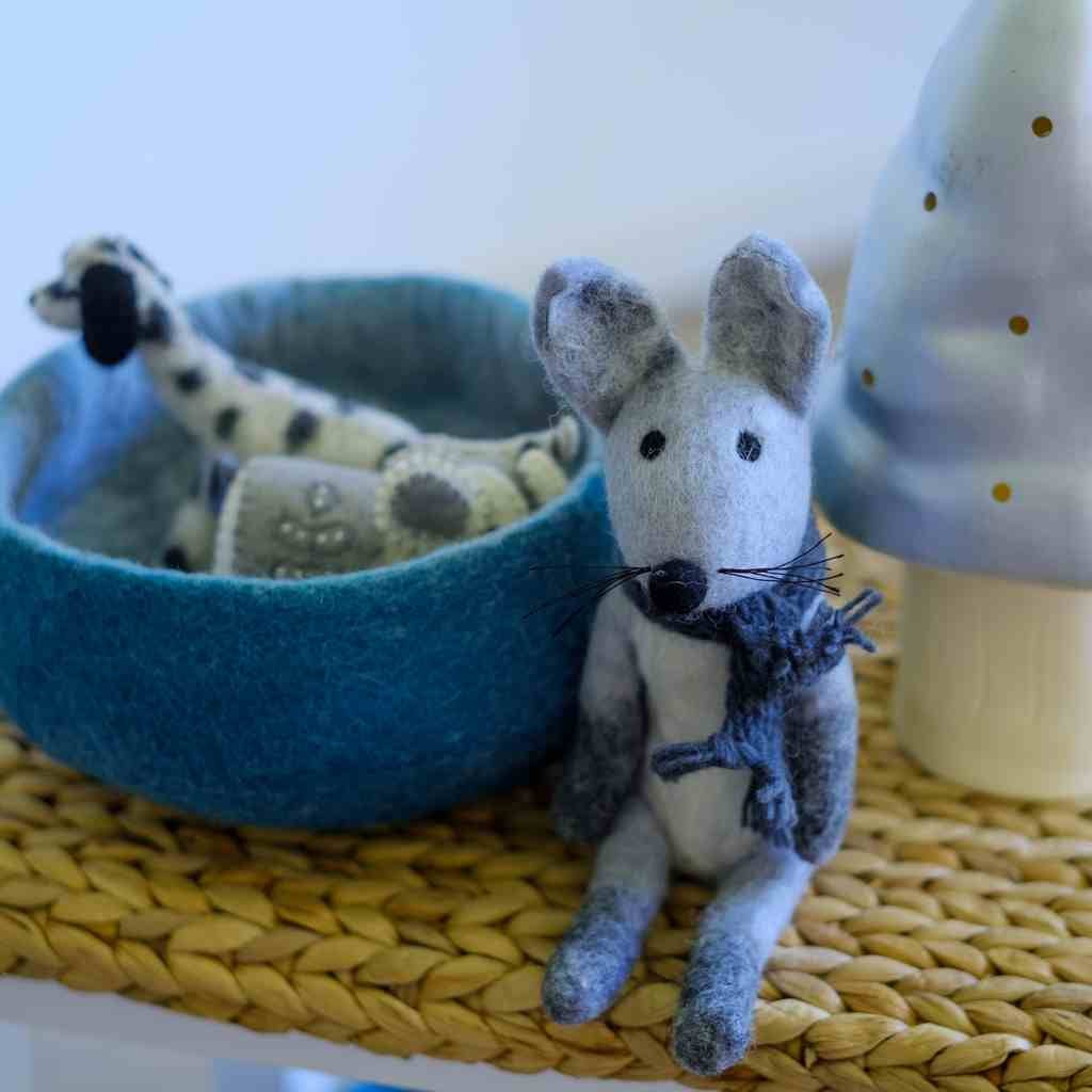 Silver Fox Felt Animal - Tik Tak Design Co.