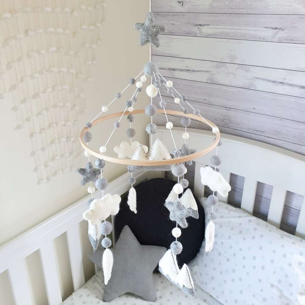 Silver Lining Woodland Mobile - Tik Tak Design Co.